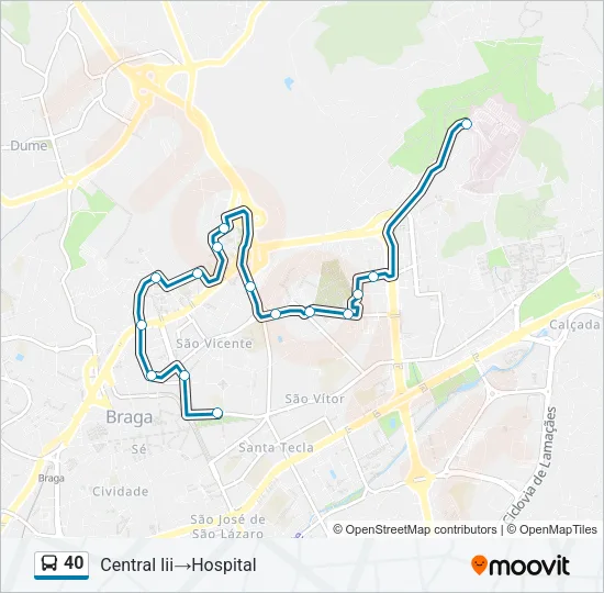 40 Bus Line Map