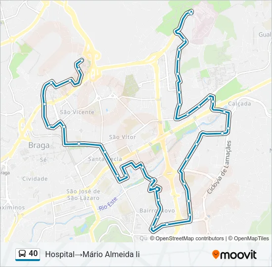 40 Bus Line Map