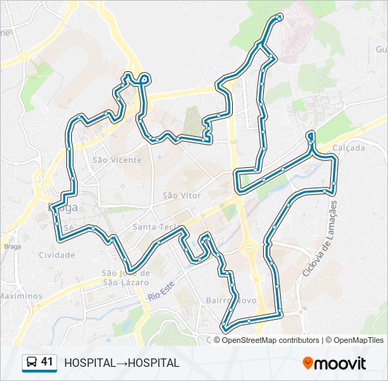 41 bus Line Map