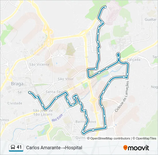 41 Bus Line Map