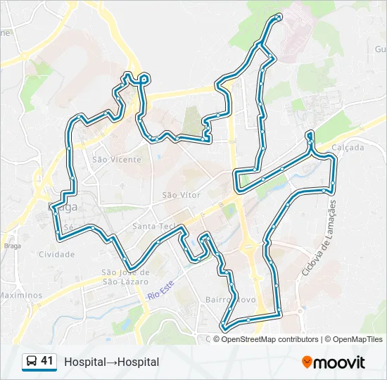 41 Bus Line Map