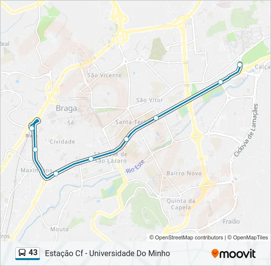 43 Bus Line Map