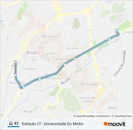 43 Bus Line Map