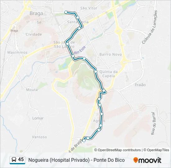 45 Bus Line Map
