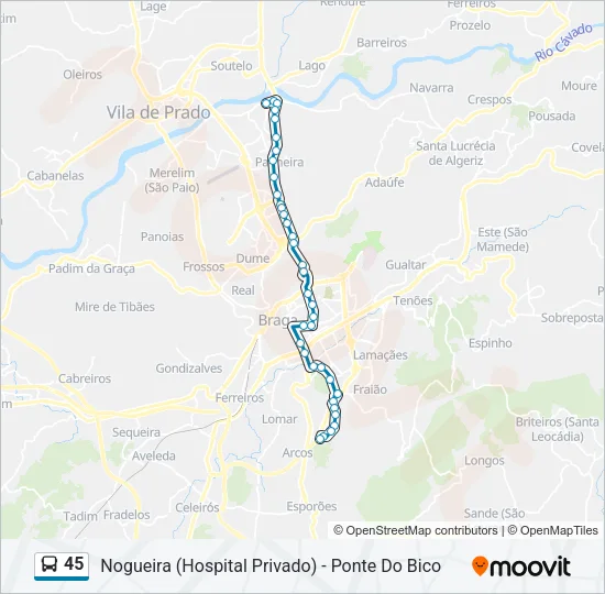 45 Bus Line Map