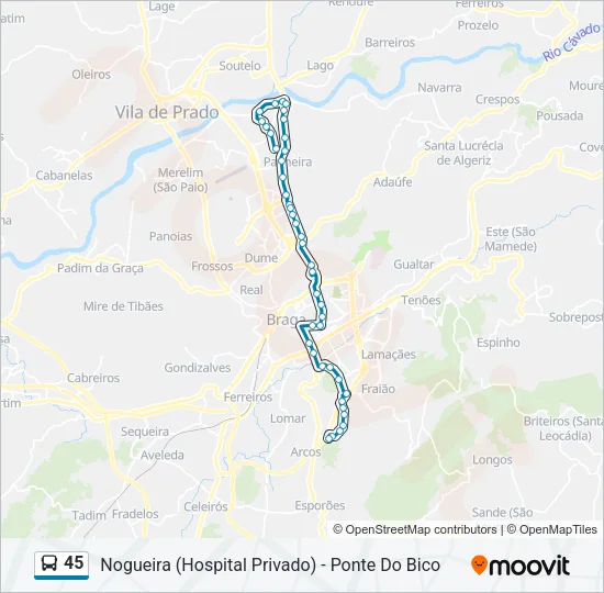 45 Bus Line Map