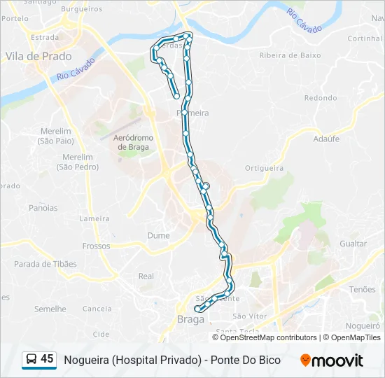 45 Bus Line Map
