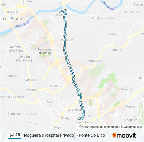45 Bus Line Map