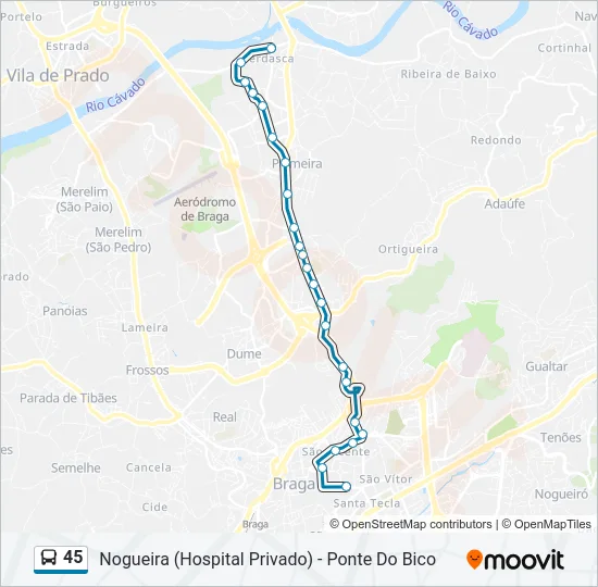 45 Bus Line Map