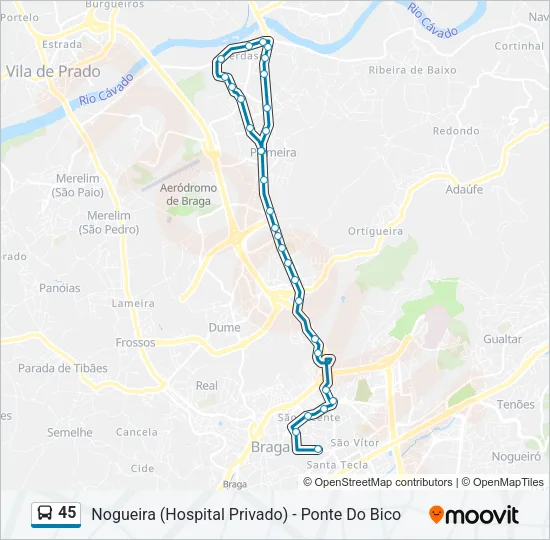 45 Bus Line Map