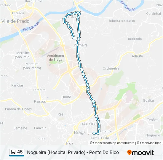 45 Bus Line Map