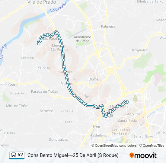 52 Bus Line Map