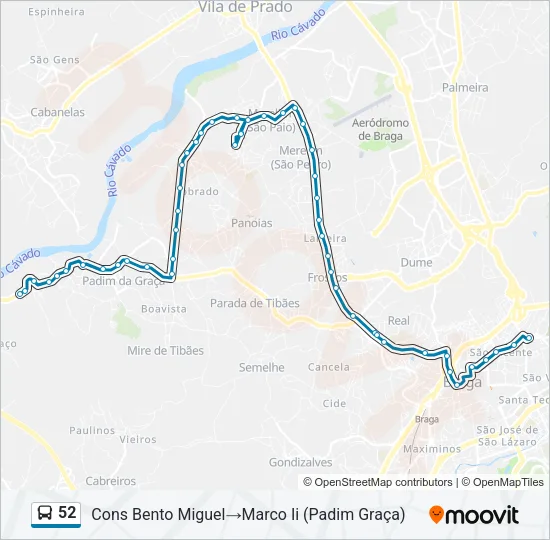 52 Bus Line Map