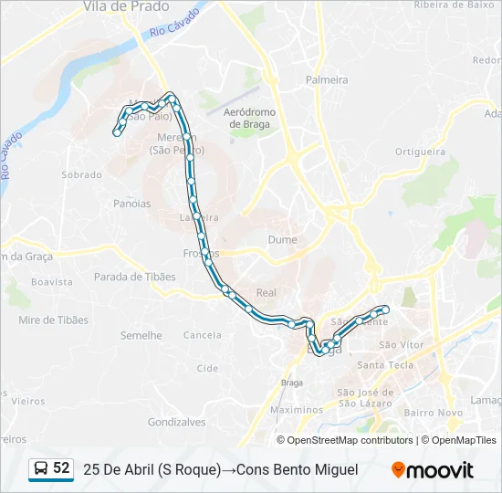 52 Bus Line Map