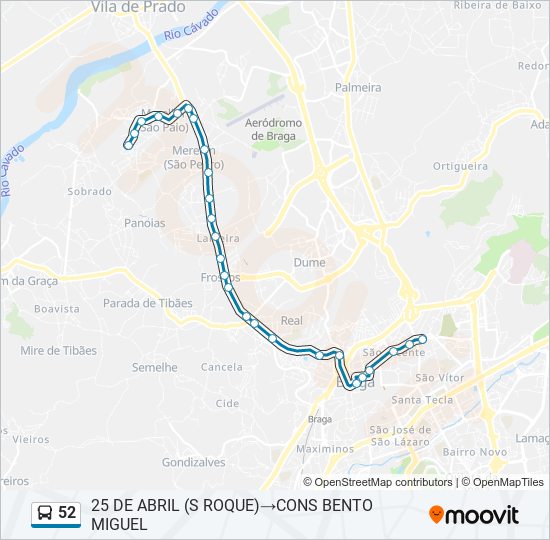 52 bus Line Map