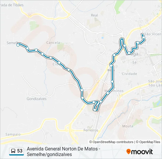 53 Bus Line Map