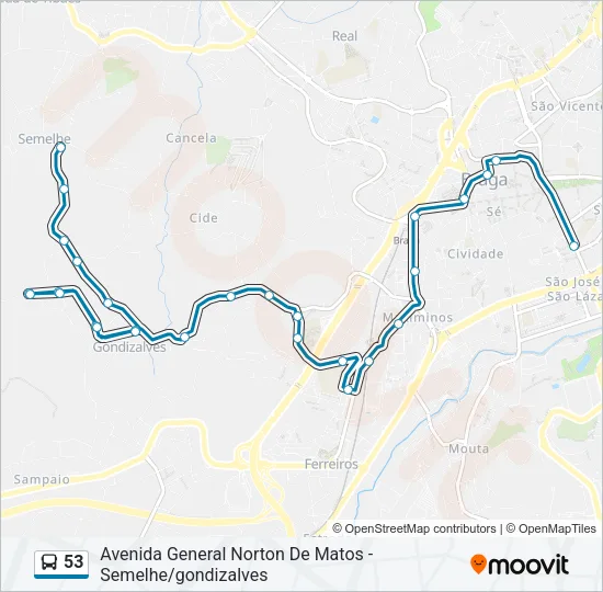 53 Bus Line Map