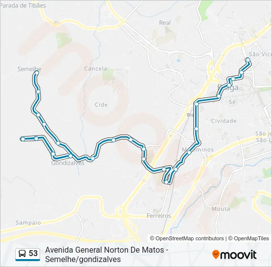 53 Bus Line Map