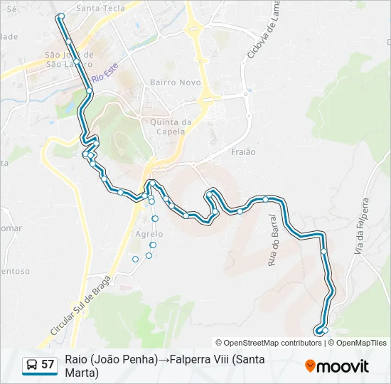 57 Bus Line Map