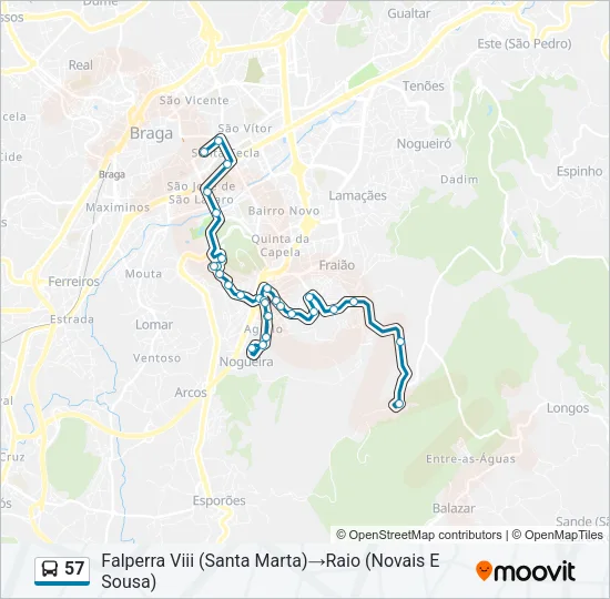 57 Bus Line Map