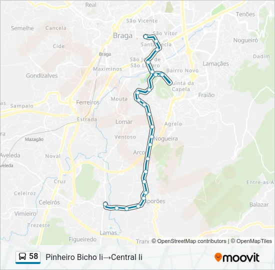 58 Bus Line Map