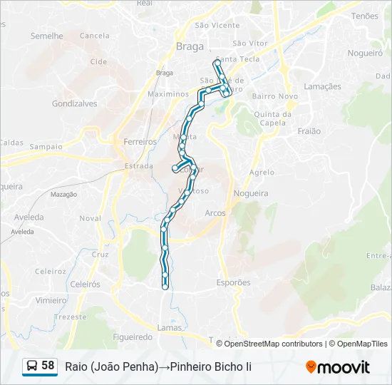 58 Bus Line Map