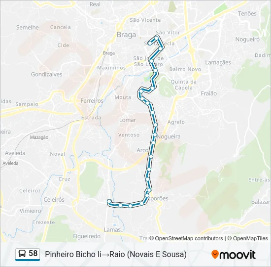 58 Bus Line Map