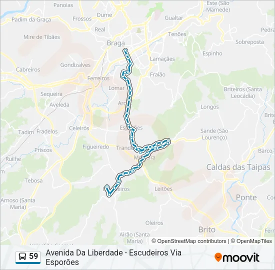 59 Bus Line Map