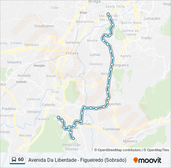 60 bus Line Map