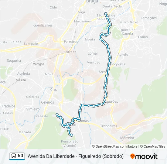 60 Bus Line Map