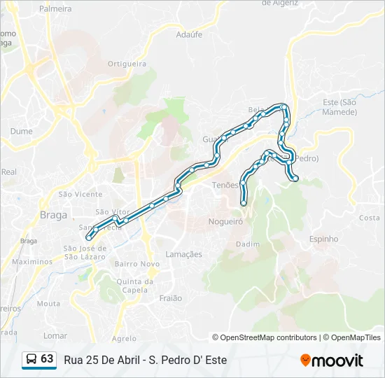 63 Bus Line Map