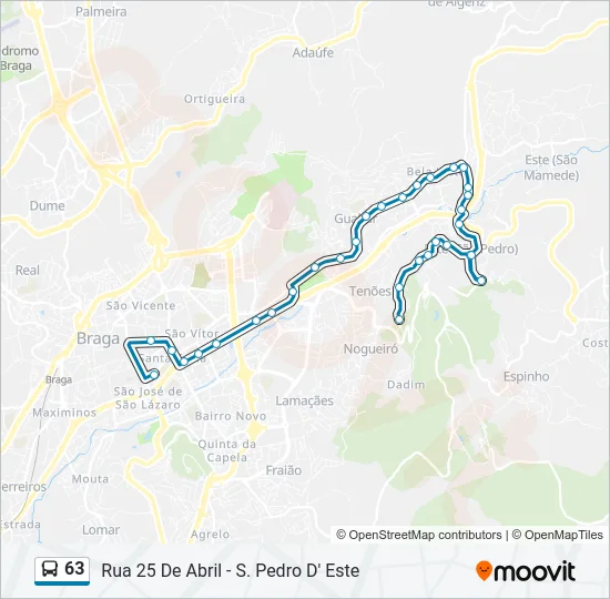 63 Bus Line Map