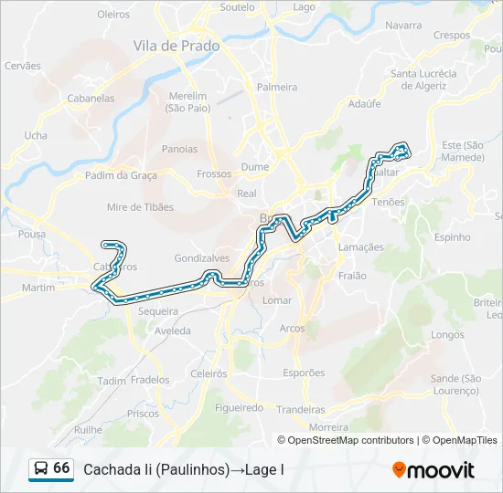 66 Bus Line Map