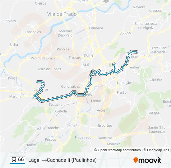 66 Bus Line Map