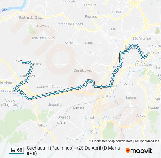 66 Bus Line Map