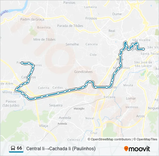 66 Bus Line Map