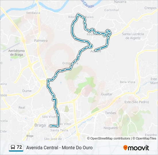 72 Bus Line Map