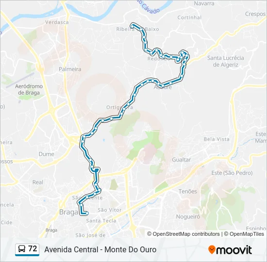 72 Bus Line Map