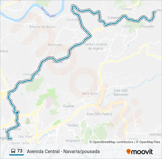 73 Bus Line Map