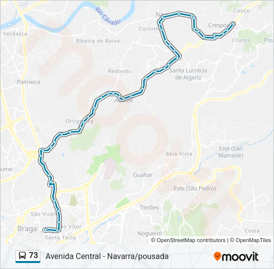 73 Bus Line Map