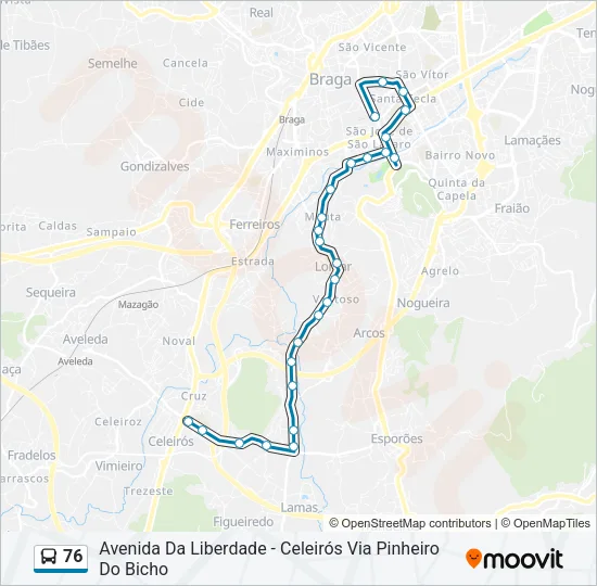 76 Bus Line Map