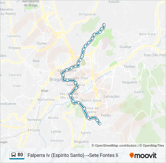 80 Bus Line Map