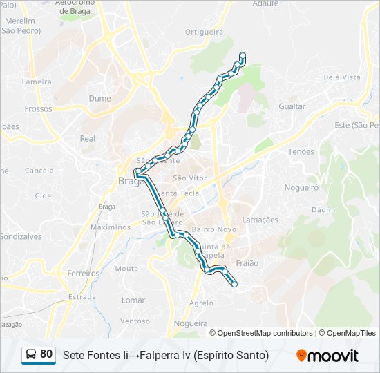 80 bus Line Map