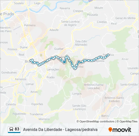 83 Bus Line Map