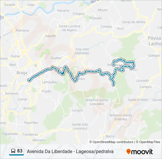 83 Bus Line Map