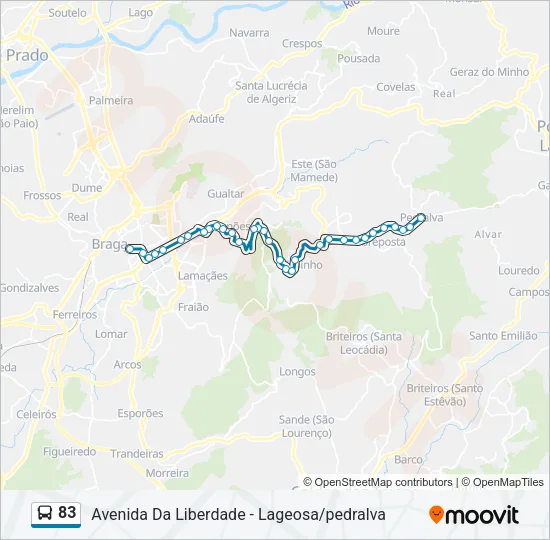 83 Bus Line Map