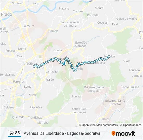 83 Bus Line Map