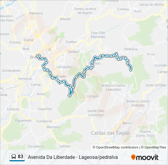 83 Bus Line Map