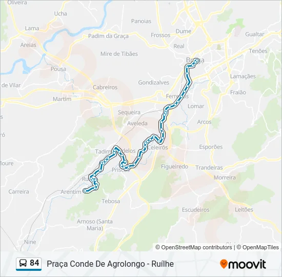 84 Bus Line Map