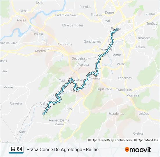 84 Bus Line Map